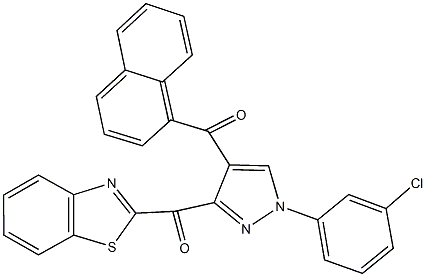 [3-(1,3-benzothiazol-2-ylcarbonyl)-1-(3-chlorophenyl)-1H-pyrazol-4-yl](1-naphthyl)methanone Struktur