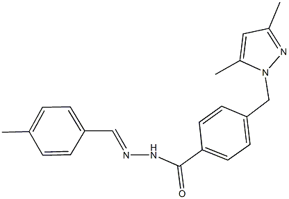 4-[(3,5-dimethyl-1H-pyrazol-1-yl)methyl]-N'-(4-methylbenzylidene)benzohydrazide Struktur