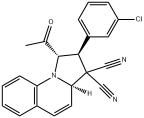 1-acetyl-2-(3-chlorophenyl)-1,2-dihydropyrrolo[1,2-a]quinoline-3,3(3aH)-dicarbonitrile Struktur