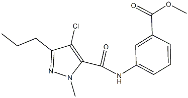 methyl 3-{[(4-chloro-1-methyl-3-propyl-1H-pyrazol-5-yl)carbonyl]amino}benzoate Struktur