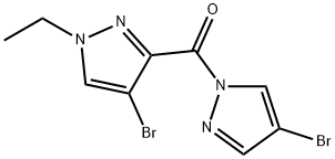 4-bromo-3-[(4-bromo-1H-pyrazol-1-yl)carbonyl]-1-ethyl-1H-pyrazole Struktur