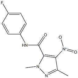 N-(4-fluorophenyl)-4-nitro-1,3-dimethyl-1H-pyrazole-5-carboxamide Struktur