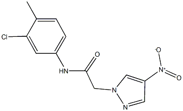 N-(3-chloro-4-methylphenyl)-2-{4-nitro-1H-pyrazol-1-yl}acetamide Struktur