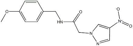 2-{4-nitro-1H-pyrazol-1-yl}-N-(4-methoxybenzyl)acetamide Struktur