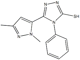 5-(1,3-dimethyl-1H-pyrazol-5-yl)-4-phenyl-4H-1,2,4-triazole-3-thiol Struktur