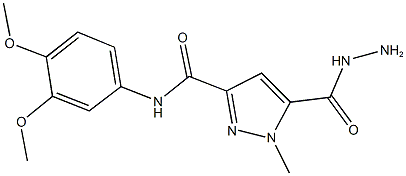 N-(3,4-dimethoxyphenyl)-5-(hydrazinocarbonyl)-1-methyl-1H-pyrazole-3-carboxamide Struktur