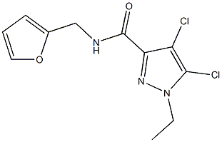 4,5-dichloro-1-ethyl-N-(2-furylmethyl)-1H-pyrazole-3-carboxamide Struktur