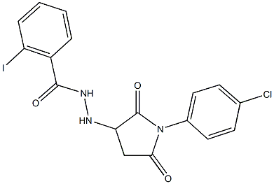 N'-[1-(4-chlorophenyl)-2,5-dioxo-3-pyrrolidinyl]-2-iodobenzohydrazide Struktur