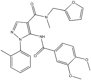 5-[(3,4-dimethoxybenzoyl)amino]-N-(2-furylmethyl)-N-methyl-1-(2-methylphenyl)-1H-pyrazole-4-carboxamide Struktur