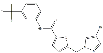 5-[(4-bromo-1H-pyrazol-1-yl)methyl]-N-[3-(trifluoromethyl)phenyl]-2-furamide Struktur