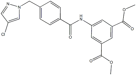 dimethyl 5-({4-[(4-chloro-1H-pyrazol-1-yl)methyl]benzoyl}amino)isophthalate Struktur