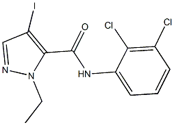 N-(2,3-dichlorophenyl)-1-ethyl-4-iodo-1H-pyrazole-5-carboxamide Struktur