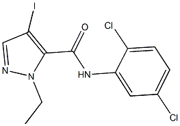 N-(2,5-dichlorophenyl)-1-ethyl-4-iodo-1H-pyrazole-5-carboxamide Struktur