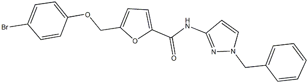 N-(1-benzyl-1H-pyrazol-3-yl)-5-[(4-bromophenoxy)methyl]-2-furamide Struktur