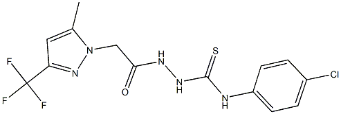 N-(4-chlorophenyl)-2-{[5-methyl-3-(trifluoromethyl)-1H-pyrazol-1-yl]acetyl}hydrazinecarbothioamide Struktur