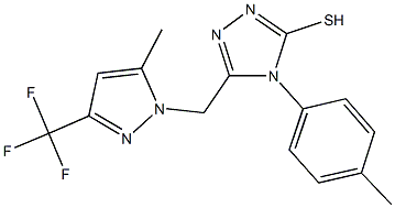 4-(4-methylphenyl)-5-{[5-methyl-3-(trifluoromethyl)-1H-pyrazol-1-yl]methyl}-4H-1,2,4-triazol-3-yl hydrosulfide Struktur