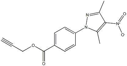 2-propynyl 4-{4-nitro-3,5-dimethyl-1H-pyrazol-1-yl}benzoate Struktur