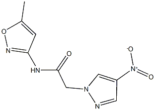 2-{4-nitro-1H-pyrazol-1-yl}-N-(5-methyl-3-isoxazolyl)acetamide Struktur