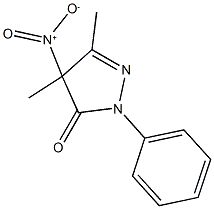 4-nitro-4,5-dimethyl-2-phenyl-2,4-dihydro-3H-pyrazol-3-one Struktur