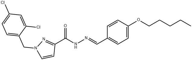 1-(2,4-dichlorobenzyl)-N'-[4-(pentyloxy)benzylidene]-1H-pyrazole-3-carbohydrazide Struktur