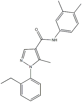 N-(3,4-dimethylphenyl)-1-(2-ethylphenyl)-5-methyl-1H-pyrazole-4-carboxamide Struktur