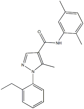 N-(2,5-dimethylphenyl)-1-(2-ethylphenyl)-5-methyl-1H-pyrazole-4-carboxamide Struktur