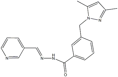 3-[(3,5-dimethyl-1H-pyrazol-1-yl)methyl]-N'-(3-pyridinylmethylene)benzohydrazide Struktur