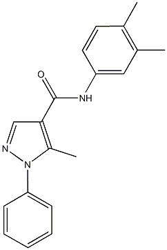 N-(3,4-dimethylphenyl)-5-methyl-1-phenyl-1H-pyrazole-4-carboxamide Struktur