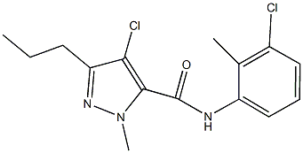 4-chloro-N-(3-chloro-2-methylphenyl)-1-methyl-3-propyl-1H-pyrazole-5-carboxamide Struktur