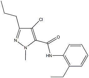 4-chloro-N-(2-ethylphenyl)-1-methyl-3-propyl-1H-pyrazole-5-carboxamide Struktur