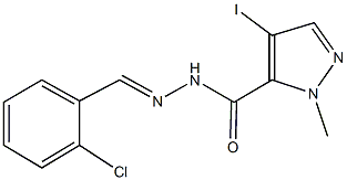 N'-(2-chlorobenzylidene)-4-iodo-1-methyl-1H-pyrazole-5-carbohydrazide Struktur