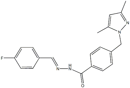 4-[(3,5-dimethyl-1H-pyrazol-1-yl)methyl]-N'-(4-fluorobenzylidene)benzohydrazide Struktur