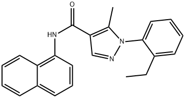 1-(2-ethylphenyl)-5-methyl-N-(1-naphthyl)-1H-pyrazole-4-carboxamide Struktur