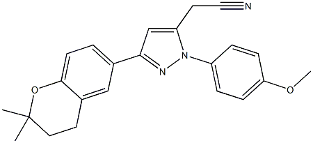 [3-(2,2-dimethyl-3,4-dihydro-2H-chromen-6-yl)-1-(4-methoxyphenyl)-1H-pyrazol-5-yl]acetonitrile Struktur