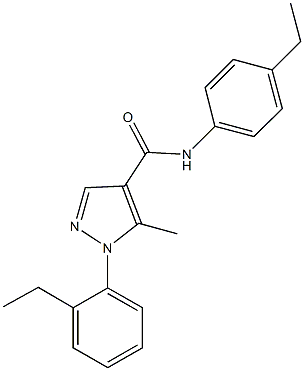 1-(2-ethylphenyl)-N-(4-ethylphenyl)-5-methyl-1H-pyrazole-4-carboxamide Struktur