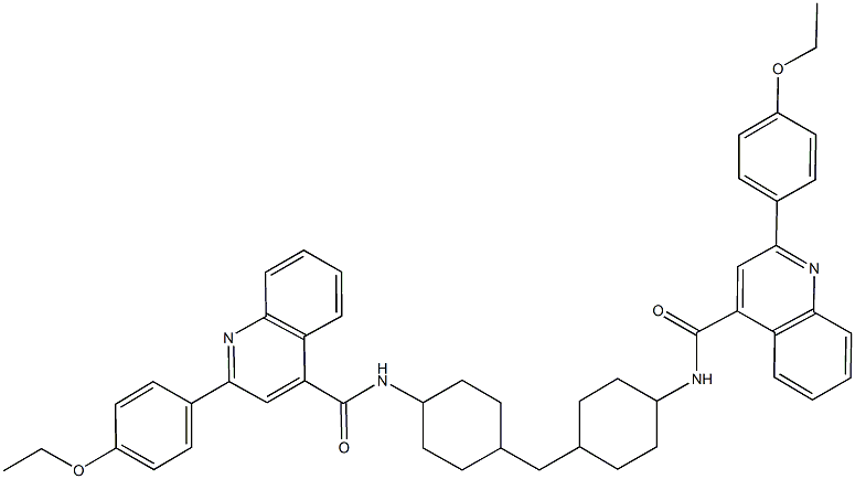 2-(4-ethoxyphenyl)-N-(4-{[4-({[2-(4-ethoxyphenyl)-4-quinolinyl]carbonyl}amino)cyclohexyl]methyl}cyclohexyl)-4-quinolinecarboxamide Struktur