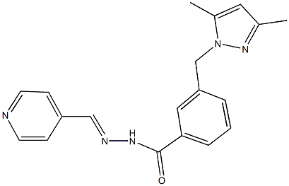 3-[(3,5-dimethyl-1H-pyrazol-1-yl)methyl]-N'-(4-pyridinylmethylene)benzohydrazide Struktur