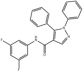 N-(3,5-difluorophenyl)-1,5-diphenyl-1H-pyrazole-4-carboxamide Struktur