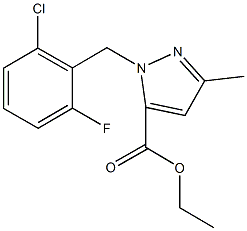 ethyl 1-(2-chloro-6-fluorobenzyl)-3-methyl-1H-pyrazole-5-carboxylate Struktur