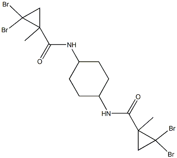 2,2-dibromo-N-(4-{[(2,2-dibromo-1-methylcyclopropyl)carbonyl]amino}cyclohexyl)-1-methylcyclopropanecarboxamide Struktur