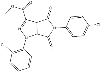 methyl 1-(2-chlorophenyl)-5-(4-chlorophenyl)-4,6-dioxo-1,3a,4,5,6,6a-hexahydropyrrolo[3,4-c]pyrazole-3-carboxylate Struktur