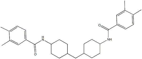 N-[4-({4-[(3,4-dimethylbenzoyl)amino]cyclohexyl}methyl)cyclohexyl]-3,4-dimethylbenzamide Struktur