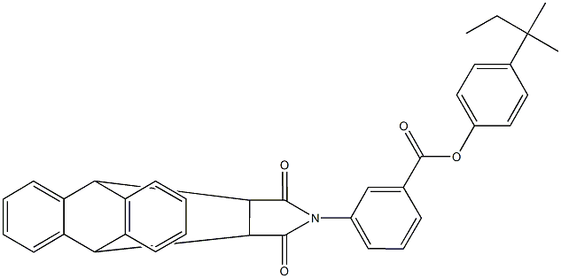 4-tert-pentylphenyl 3-(16,18-dioxo-17-azapentacyclo[6.6.5.0~2,7~.0~9,14~.0~15,19~]nonadeca-2,4,6,9,11,13-hexaen-17-yl)benzoate Struktur