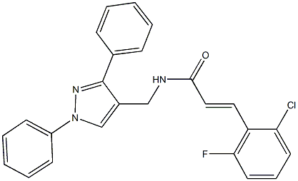 3-(2-chloro-6-fluorophenyl)-N-[(1,3-diphenyl-1H-pyrazol-4-yl)methyl]acrylamide Struktur