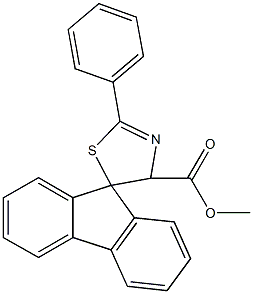 methyl 2'-phenyl-4',5'-dihydrospiro[9H-fluorene-9,5'-(1,3)-thiazole]-4'-carboxylate Struktur