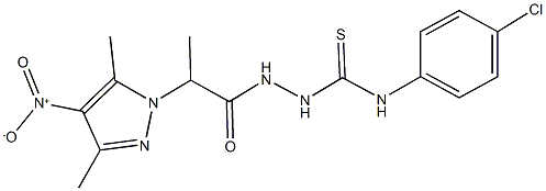 N-(4-chlorophenyl)-2-(2-{4-nitro-3,5-dimethyl-1H-pyrazol-1-yl}propanoyl)hydrazinecarbothioamide Struktur