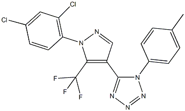 5-[1-(2,4-dichlorophenyl)-5-(trifluoromethyl)-1H-pyrazol-4-yl]-1-(4-methylphenyl)-1H-tetraazole Struktur