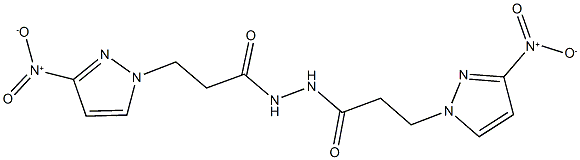 3-{3-nitro-1H-pyrazol-1-yl}-N'-(3-{3-nitro-1H-pyrazol-1-yl}propanoyl)propanohydrazide Struktur