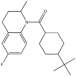 1-[(4-tert-butylcyclohexyl)carbonyl]-6-fluoro-2-methyl-1,2,3,4-tetrahydroquinoline Struktur