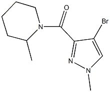 1-[(4-bromo-1-methyl-1H-pyrazol-3-yl)carbonyl]-2-methylpiperidine Struktur